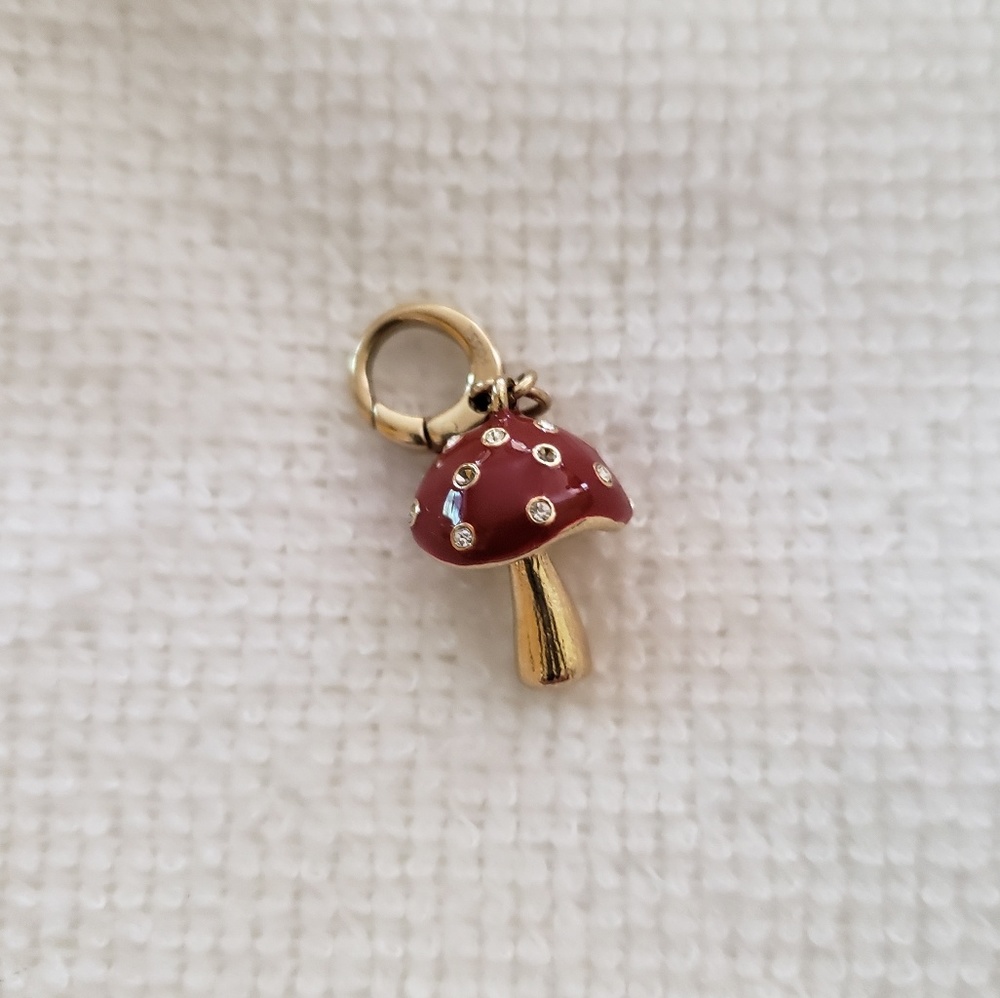 Fossil mushroom charm